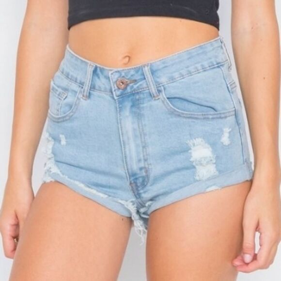 JW Signature distressed booty shorts - Picture 1 of 6